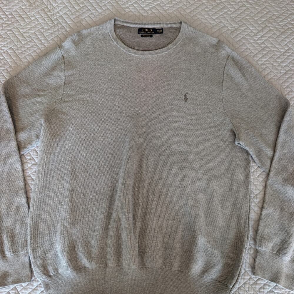 Polo by Ralph Lauren Sweater Men's XXL Gray Pima Cotton Business Casual (0140)